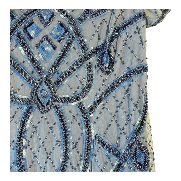 Adrianna Papell Beaded Back Cutout Sheath Dress in French Blue NWT - Picture 8 of 10